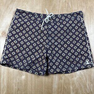 Dandy Del Mar Men’s Floral Print Drawstring Swim Snap Button Shorts Size 30